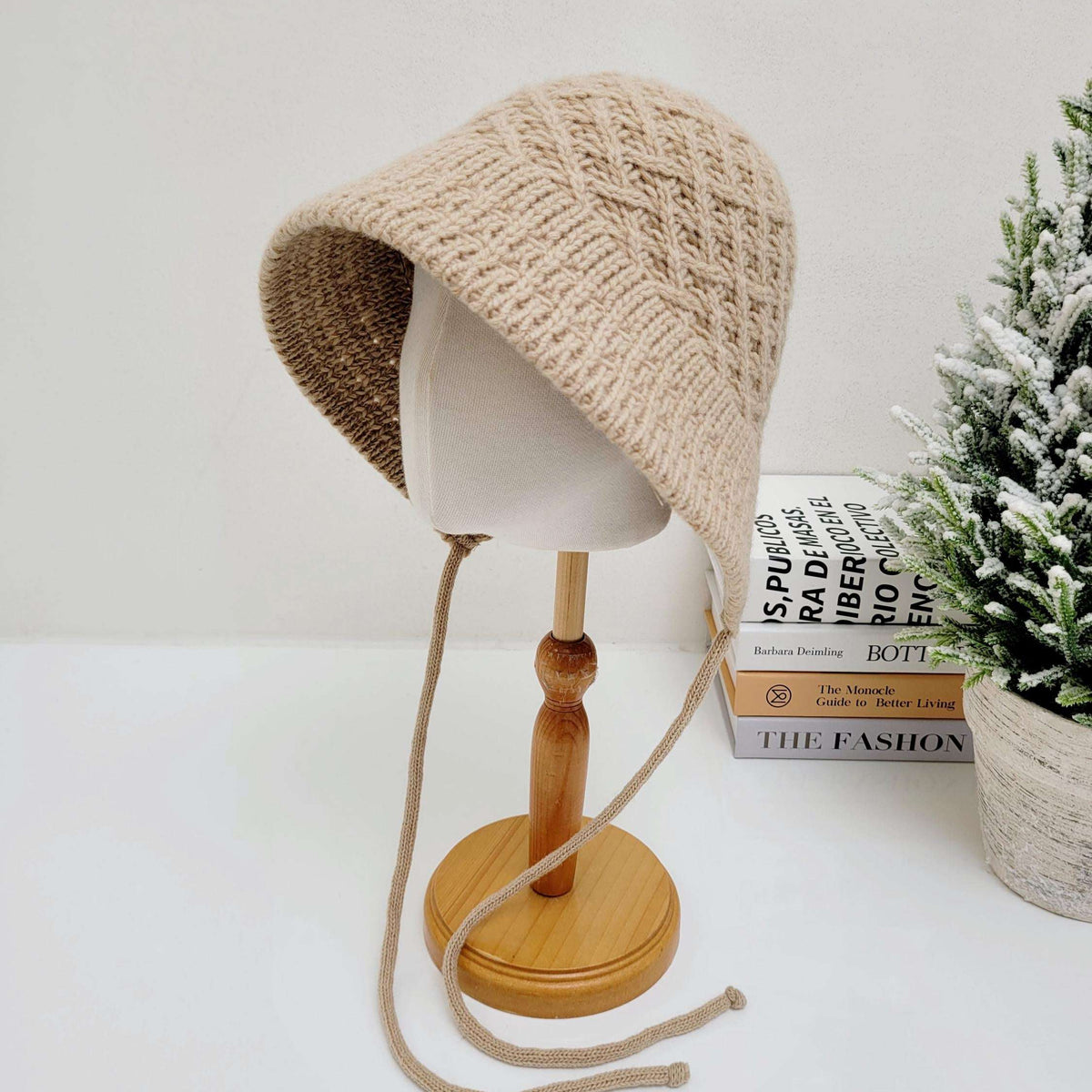 100% Wool Knitted Bucket Hat Bonnet Foldable Packable Fall  display picture 2