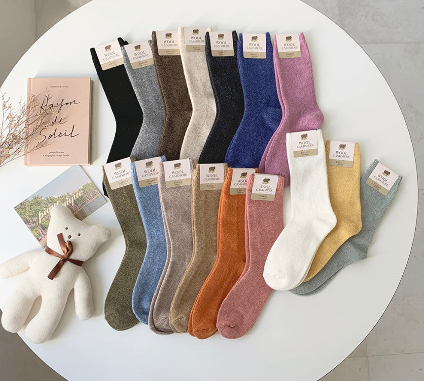 Premium Line 17 Color Options Cashmere Wool Socks, Wholesale