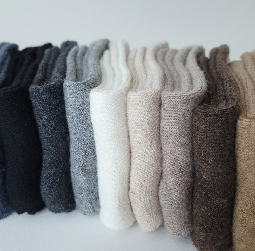 Premium Line 17 Color Options Cashmere Wool Socks, Wholesale