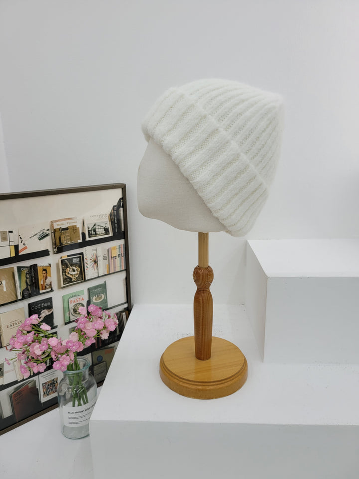 Eco Ribbed Wool Beanie, Unisex Winter Beanie