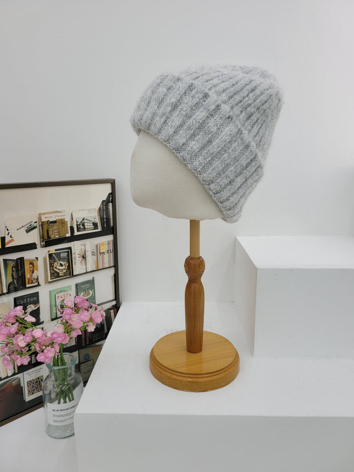 Eco Ribbed Wool Beanie, Unisex Winter Beanie
