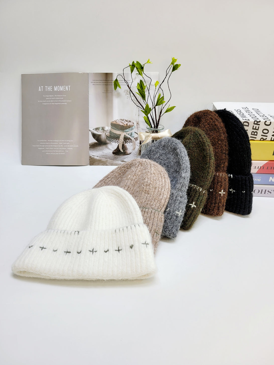 100% Wool Soft Beanie with Stitch