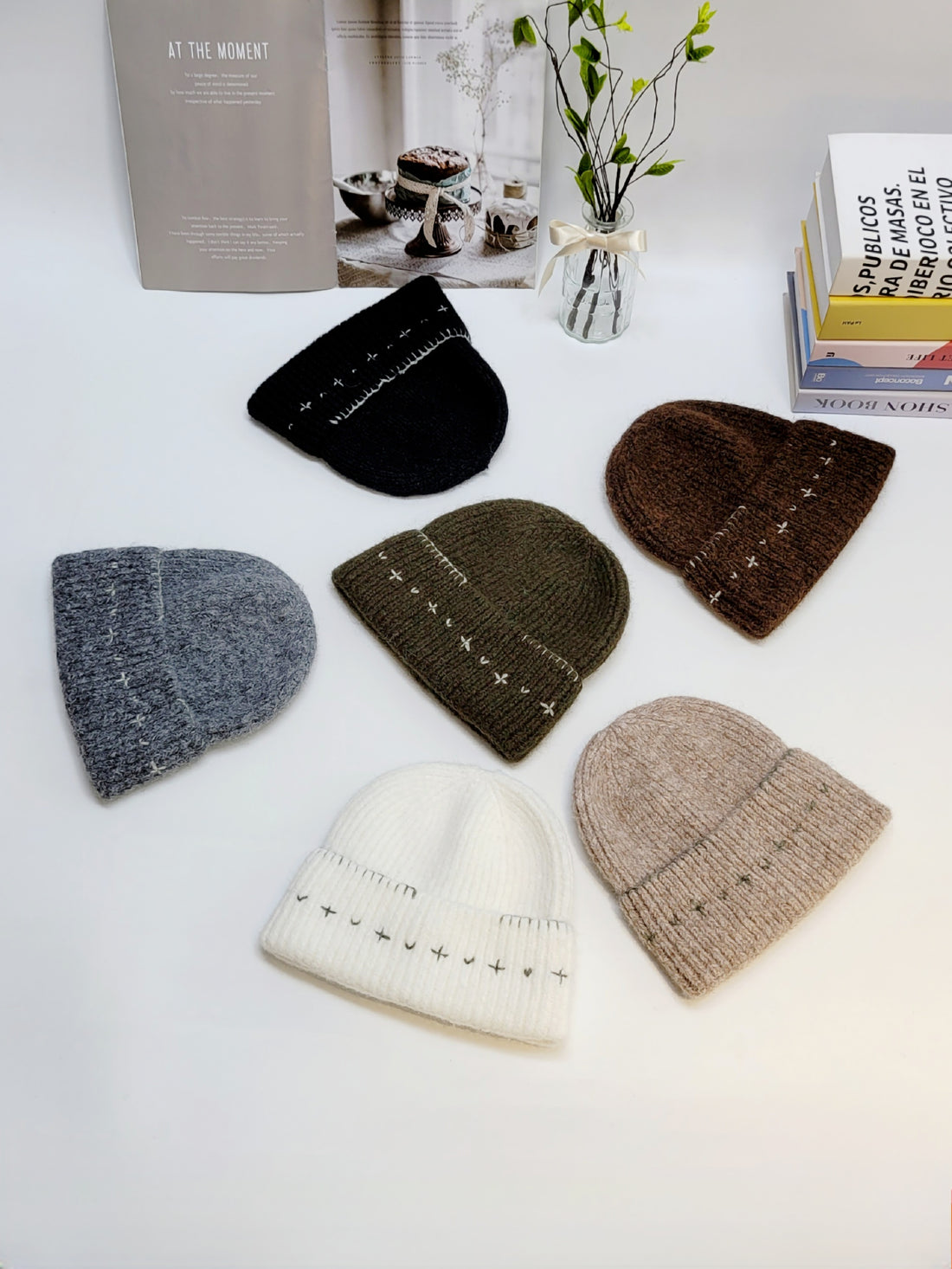 100% Wool Soft Beanie with Stitch