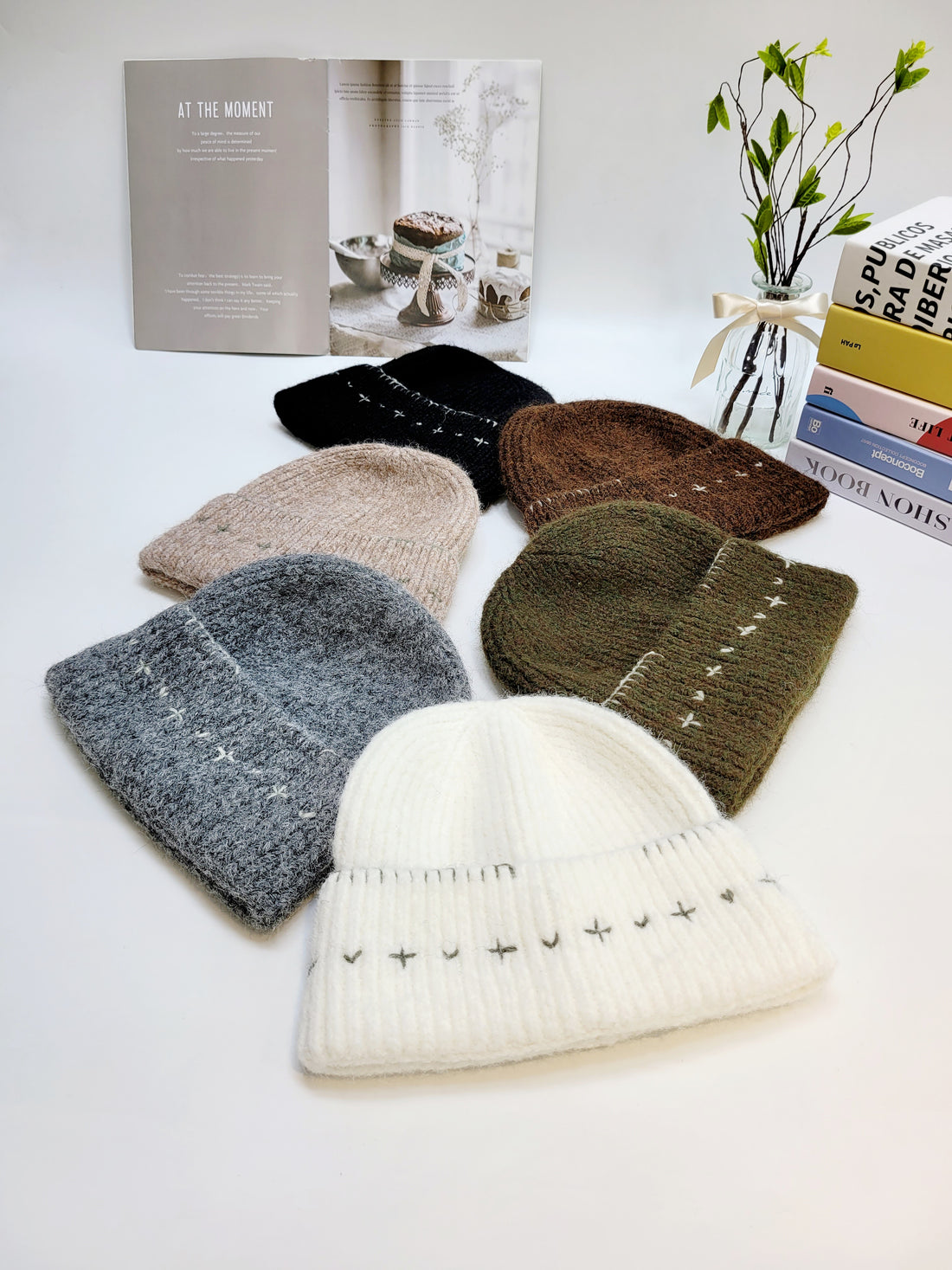 100% Wool Soft Beanie with Stitch