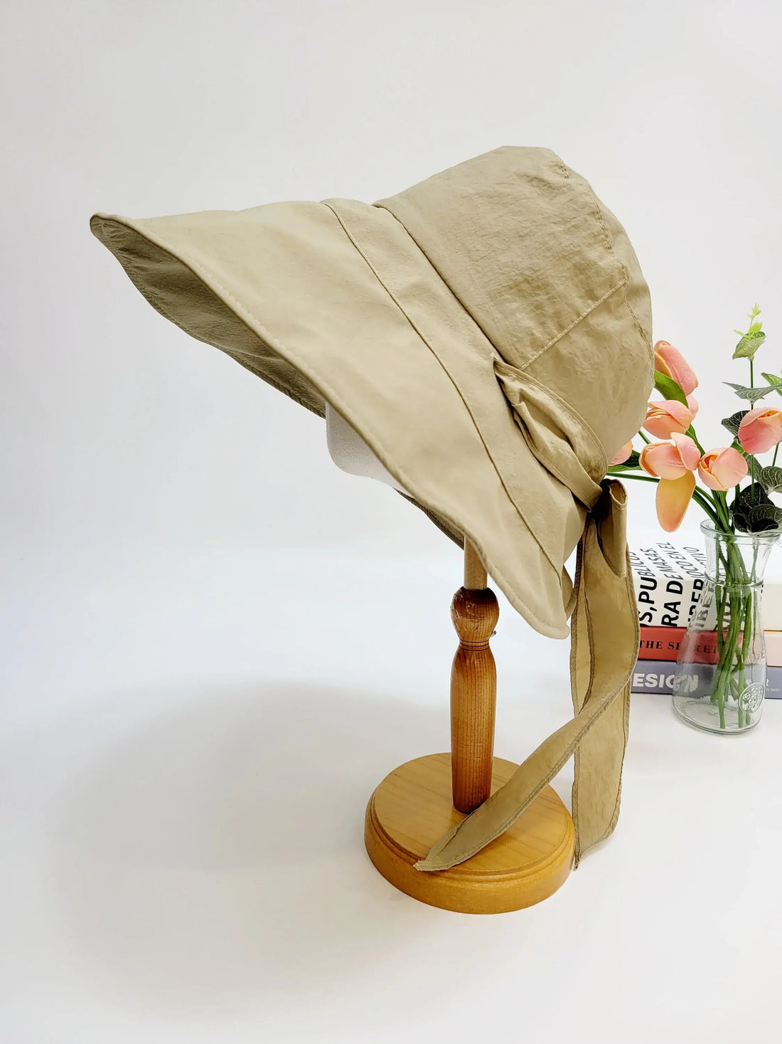 MY FAIR LADY beige sun hat: wide brim, tie detail for sun protection & stylish outdoor wear