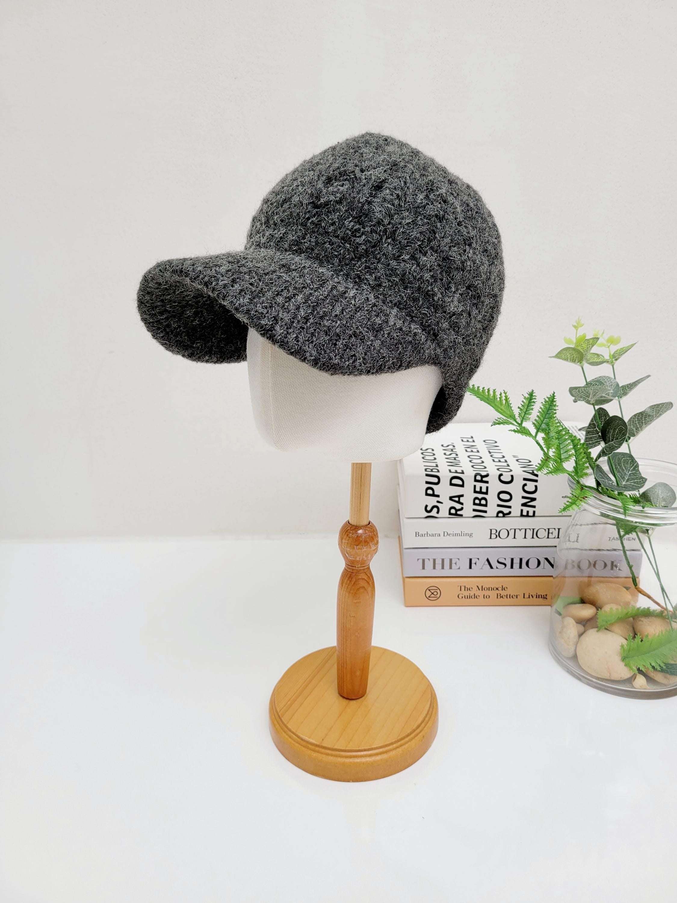 Soft Knitted Alpaca Wool Crochet Baseball Cap - Hand Wash Only
