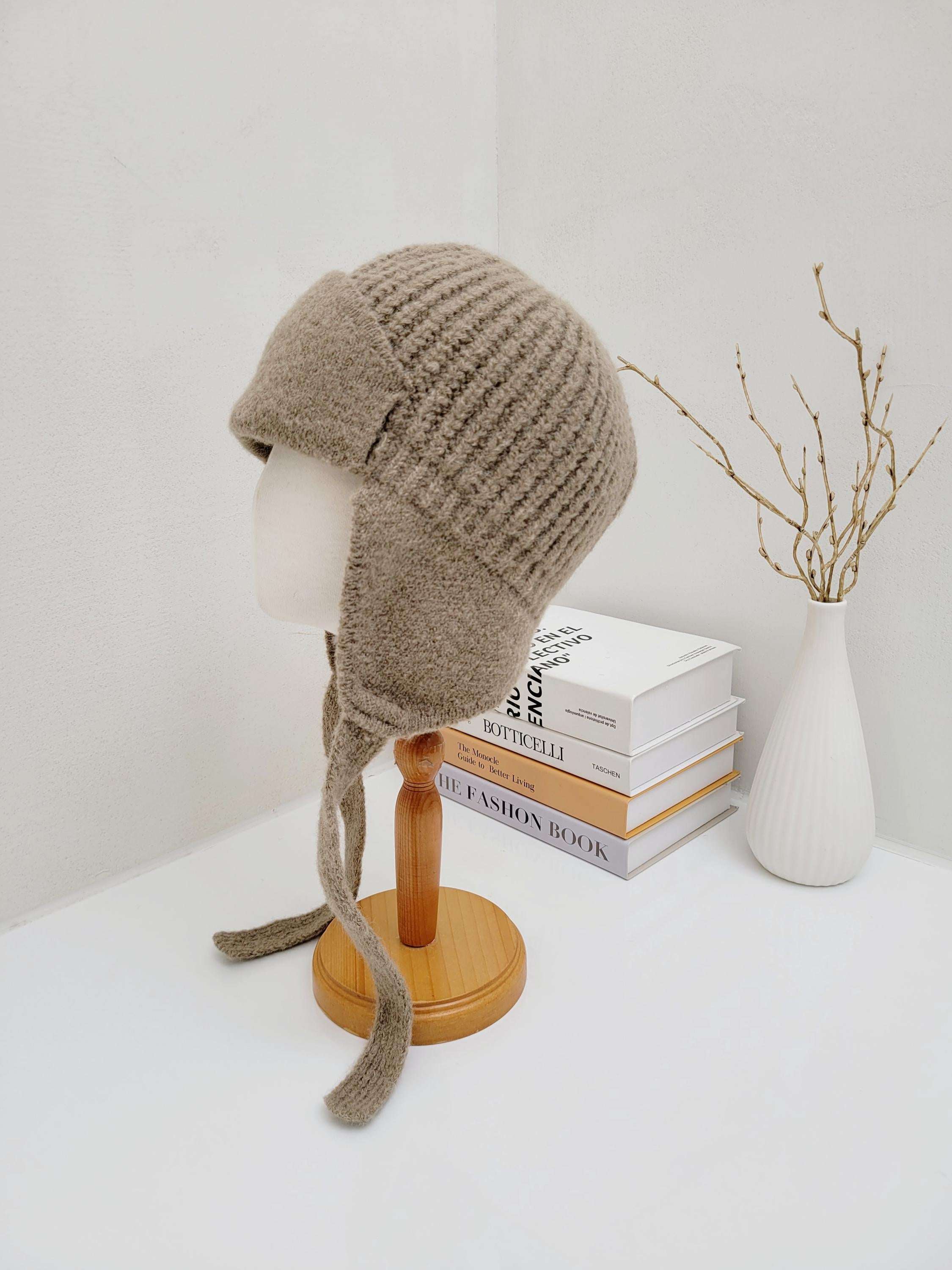 Wholesale AMELIA Extra Warm Alpaca Wool Knit Winter Hat with Ear